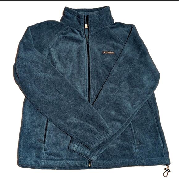 Columbia Jackets & Blazers - Columbia Green Full Zip Classic Fitted Fleece Lightweight Jacket Sweatshirt NWOT